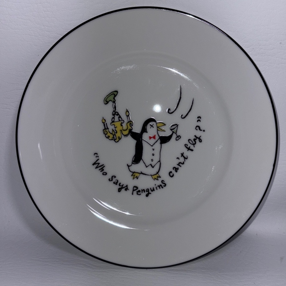 Pottery Barn Vintage Y2K Tipsy Penguin Salad Dessert Snack Plate